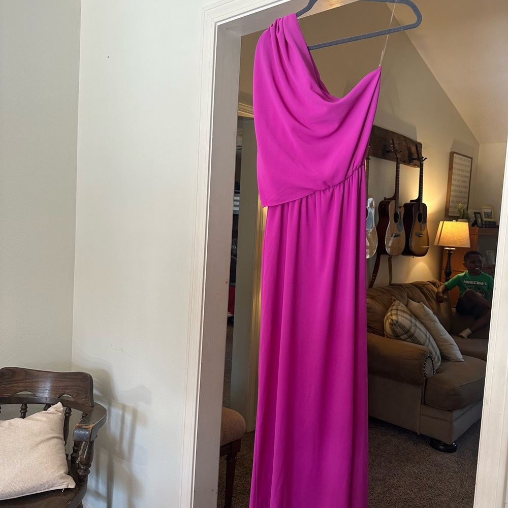 Wedding Dress or Prom Pink One-Shoulder Dress